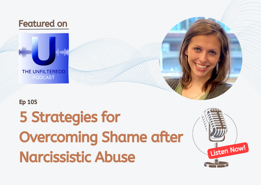Image of Laura Bonk featured on episode 105 of The Unfilteredd Podcast, 5 Strategies for Overcoming Shame after Narcissistic Abuse